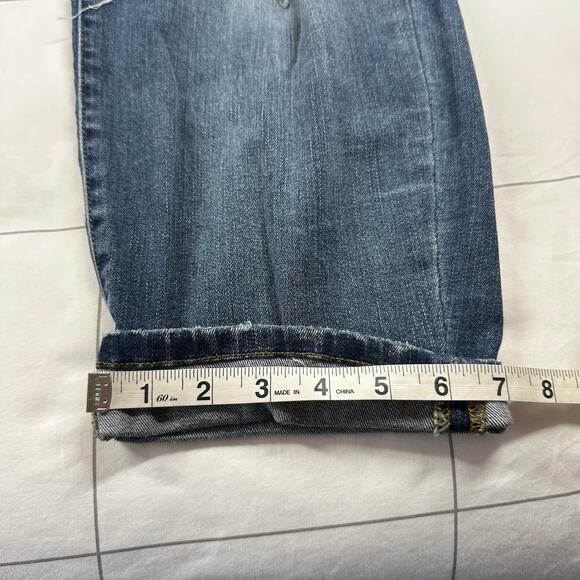 Judy Blue Jeans Womens 24W Dark Wash Relaxed Fit Cuffed Distressed Denim New - Picture 13 of 13